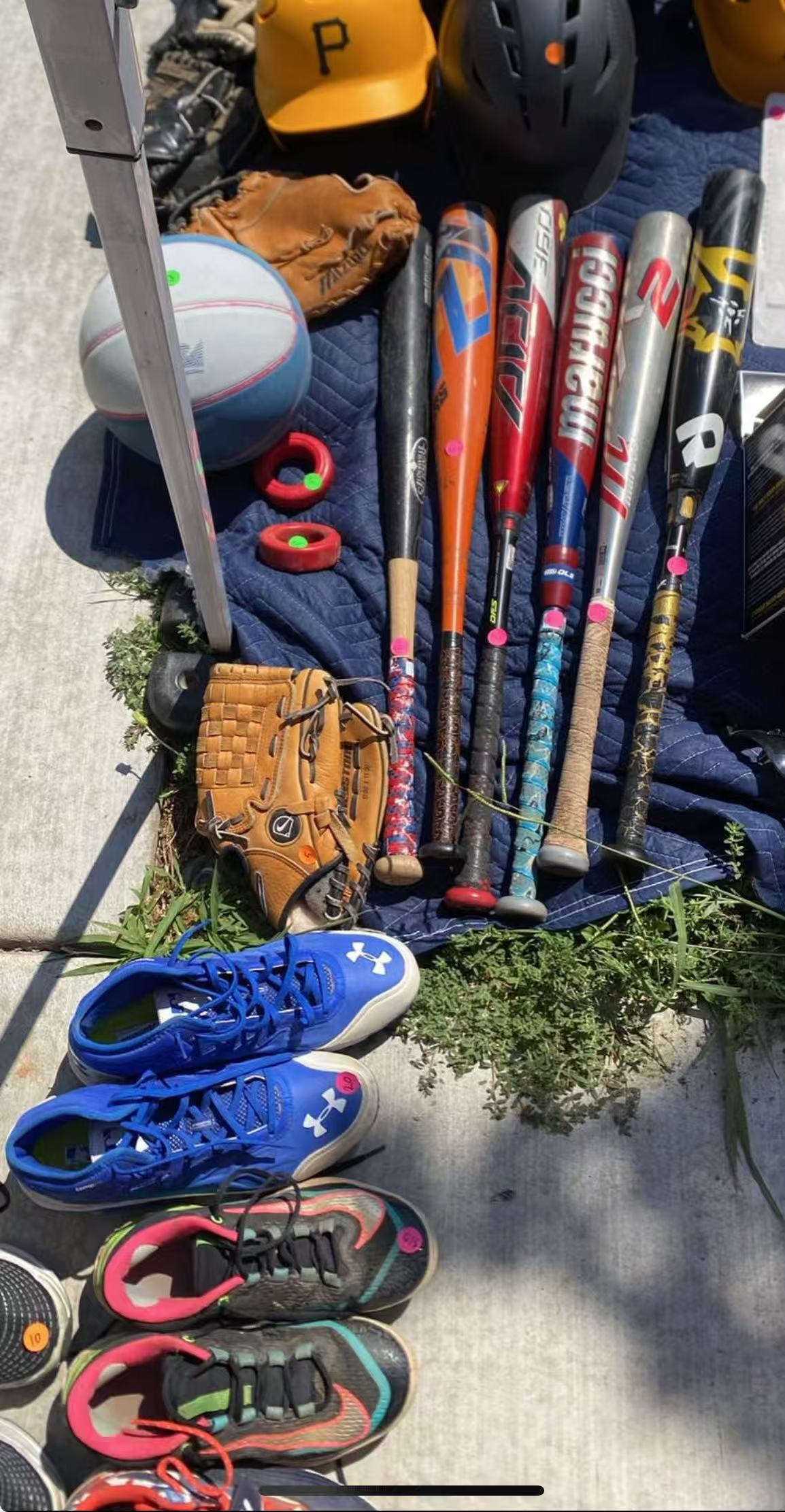 Baseball helmets/baseball bats